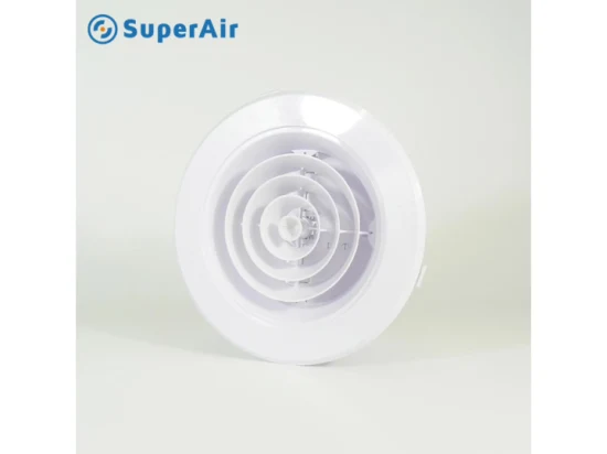 4 Zoll runde Mini-Wandlamellen-Untersichtslüftung aus Kunstharz in Weiß